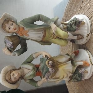 Vintage Homco Tuscany grape boy and girl excellent condition